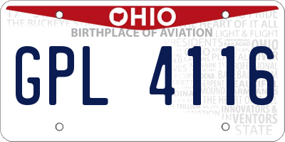 OH license plate GPL4116