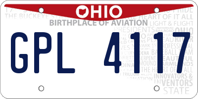 OH license plate GPL4117