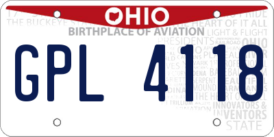 OH license plate GPL4118