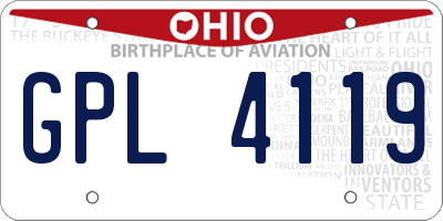 OH license plate GPL4119