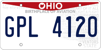 OH license plate GPL4120
