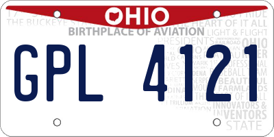 OH license plate GPL4121