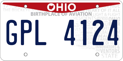 OH license plate GPL4124