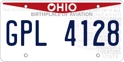 OH license plate GPL4128