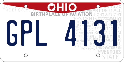 OH license plate GPL4131