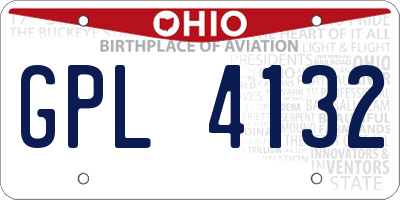 OH license plate GPL4132
