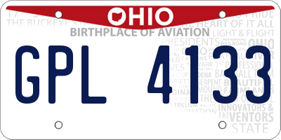 OH license plate GPL4133
