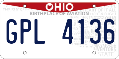 OH license plate GPL4136