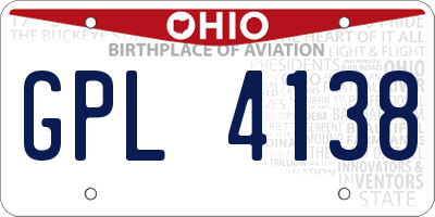 OH license plate GPL4138