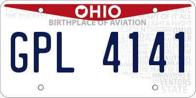 OH license plate GPL4141