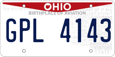 OH license plate GPL4143