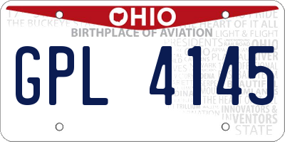 OH license plate GPL4145