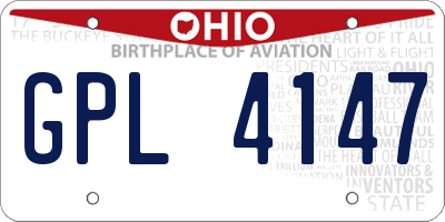OH license plate GPL4147