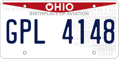 OH license plate GPL4148