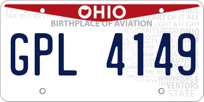 OH license plate GPL4149