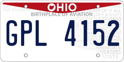 OH license plate GPL4152