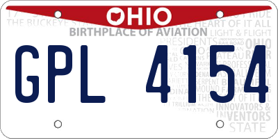 OH license plate GPL4154