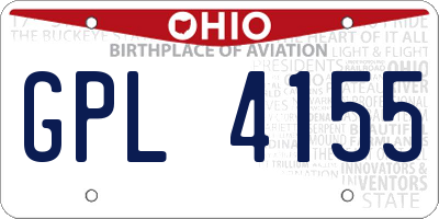 OH license plate GPL4155