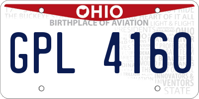 OH license plate GPL4160
