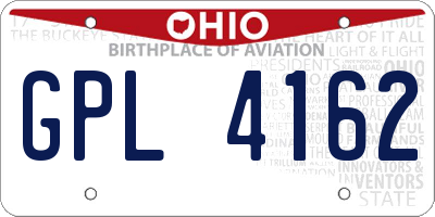 OH license plate GPL4162
