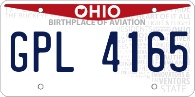 OH license plate GPL4165