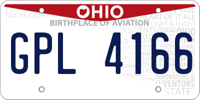 OH license plate GPL4166