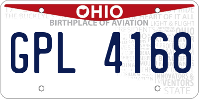 OH license plate GPL4168