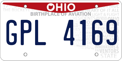 OH license plate GPL4169