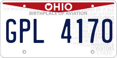 OH license plate GPL4170