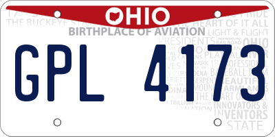 OH license plate GPL4173