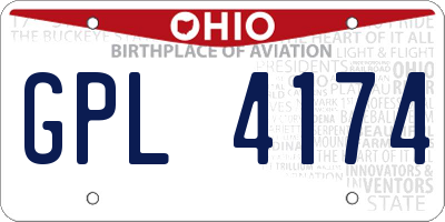 OH license plate GPL4174
