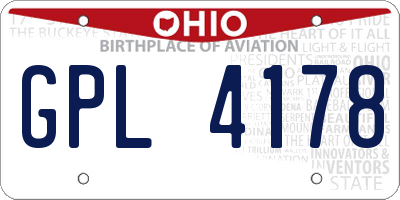 OH license plate GPL4178