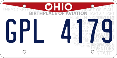 OH license plate GPL4179