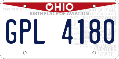 OH license plate GPL4180