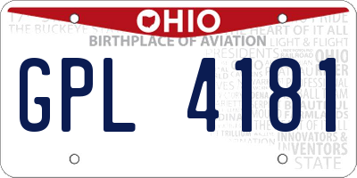OH license plate GPL4181