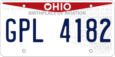 OH license plate GPL4182