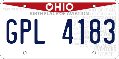 OH license plate GPL4183