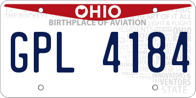 OH license plate GPL4184