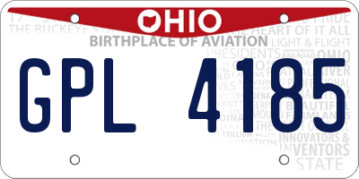 OH license plate GPL4185