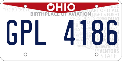 OH license plate GPL4186