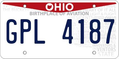 OH license plate GPL4187