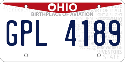 OH license plate GPL4189