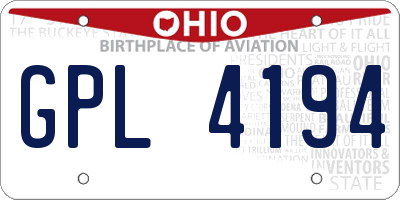 OH license plate GPL4194