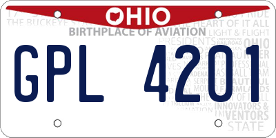 OH license plate GPL4201