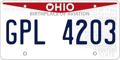 OH license plate GPL4203