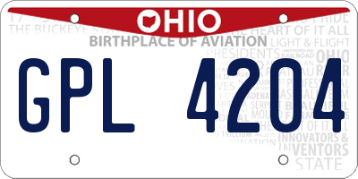 OH license plate GPL4204
