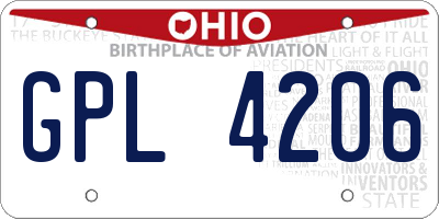 OH license plate GPL4206