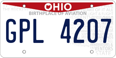 OH license plate GPL4207