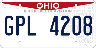 OH license plate GPL4208