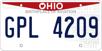OH license plate GPL4209